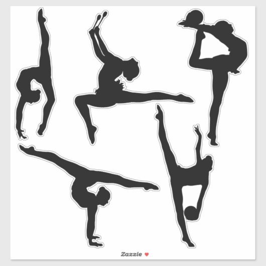 Stickers de contour de gymnastique rythmique (Feuille)