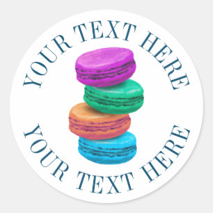 stickers de cookies macaron français avec texte p