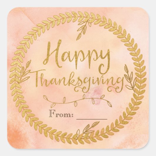 Stickers de couronne bon thanksgiving Gold Foil (Devant)