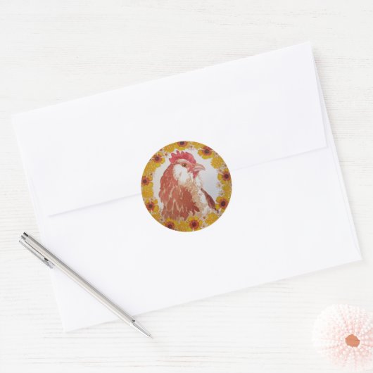 Stickers de couronne de poulet à fleurs (Enveloppe)