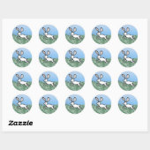 Stickers de course de lapin blanc (Feuille)