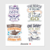 Stickers de croisière Set 2 Vacances Navire (Feuille)