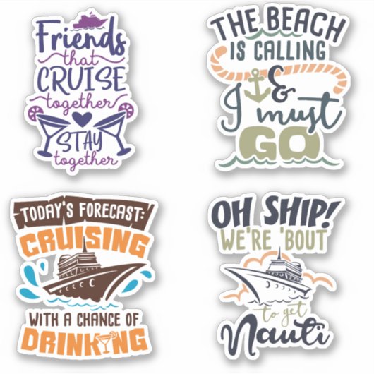 Stickers de croisière Set 2 Vacances Navire (Devant)