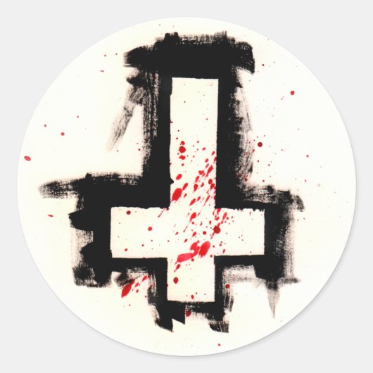 Stickers de croix sanglantes invertis, feuille de (Devant)