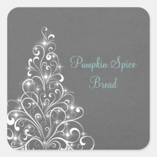 Stickers De Cuisine D'Arbre De Vacances, Gris