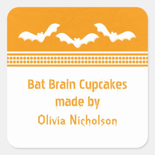 Stickers de cuisson à l'Halloween Batty, Orange & (Devant)