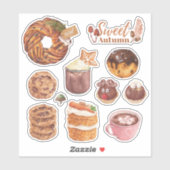 Stickers de cuisson d'automne aquarelle (Feuille)