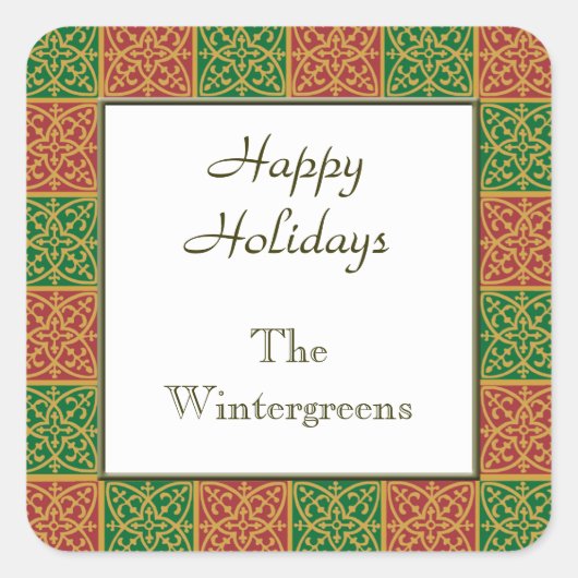 Stickers de cuisson de vacances personnalisés roug (Devant)