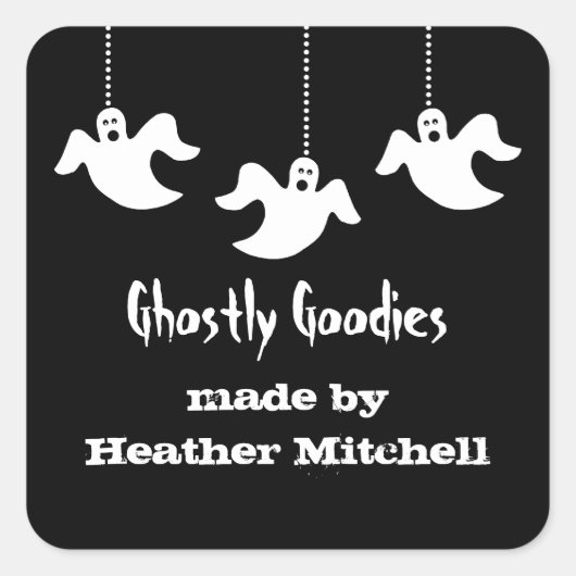 Stickers de cuisson Halloween Ghosts, noir (Devant)