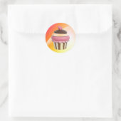 stickers de cupcake rose chaud et chocolat (Sac)