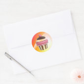 stickers de cupcake rose chaud et chocolat (Enveloppe)