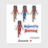 Stickers de danseur Changement rapide Rouge Bleu (Feuille)