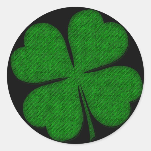 Stickers de design Shamrock texturé en tissu vert (Devant)