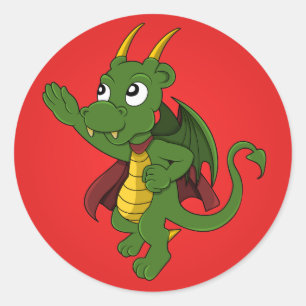 Stickers de dessin animé Dragon superhero