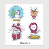stickers de dessins animés de Noël par NATTTSPACE (Feuille)