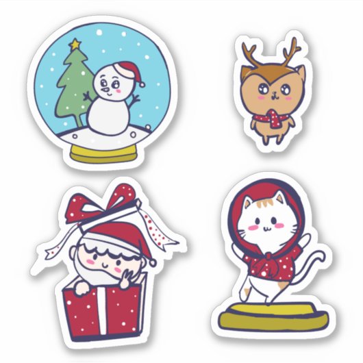 stickers de dessins animés de Noël par NATTTSPACE (Devant)