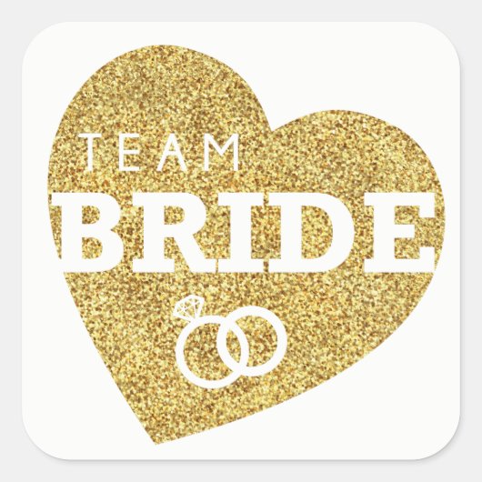Stickers de douche nuptiale Team Bride Gold Glitte (Devant)
