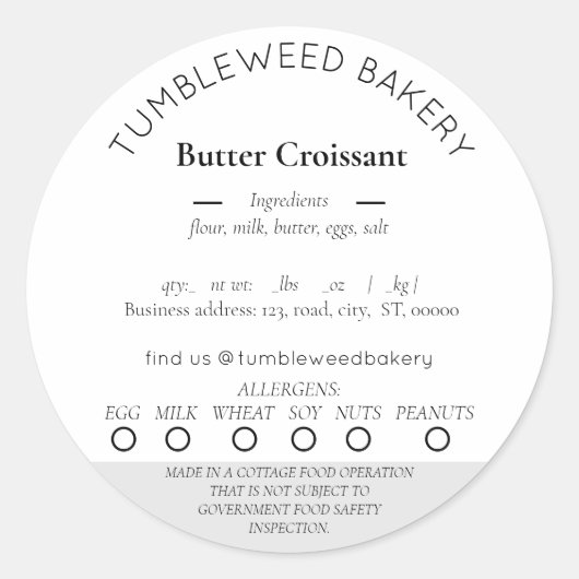 Stickers de droit alimentaire de chalet moderne (Devant)