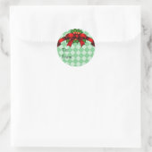 Stickers de étiquette cadeau Red Bow et Holly (Sac)