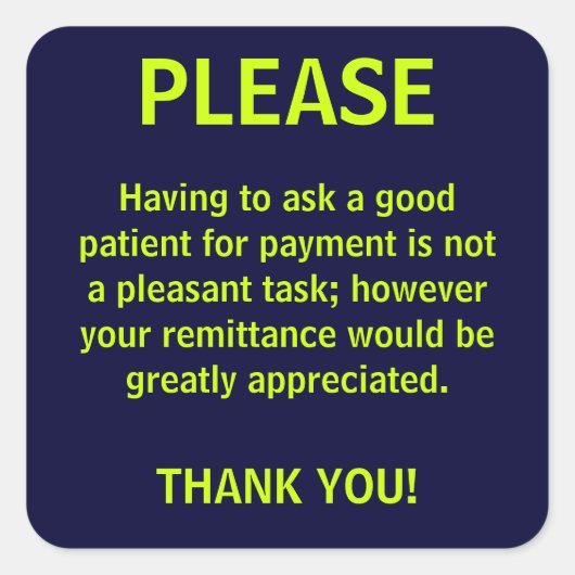 Stickers de facturation de la demande de paiement (Devant)