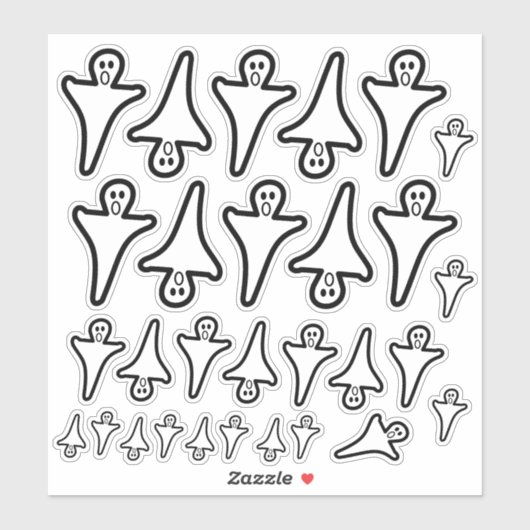 Stickers de fantôme d'Halloween éffrayants et de t (Feuille)