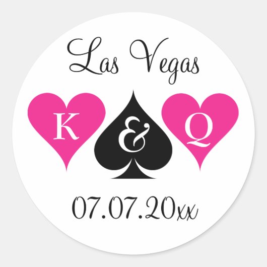 stickers de faveur de mariage Las Vegas avec monog (Devant)