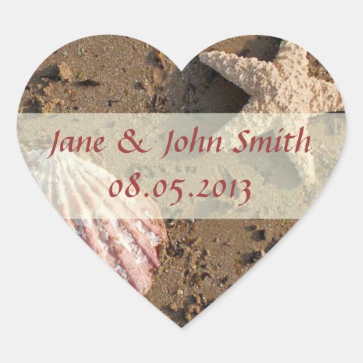 Stickers De Faveur Mariage De Plage (Devant)