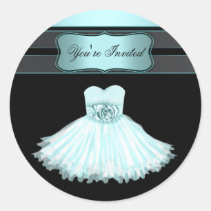 Stickers de fête d'anniversaire bleu turquoise