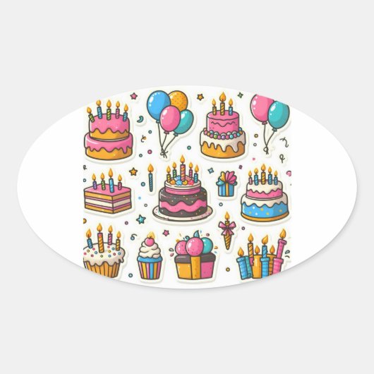 Stickers de fête d'anniversaire colorés" (Devant)