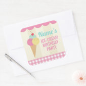 Stickers de fête d'anniversaire crème glacée rose (Enveloppe)