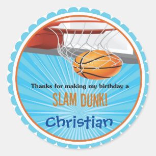 Stickers de fête d'anniversaire de basket