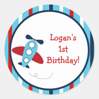 Stickers de fête d'anniversaire de l'avion