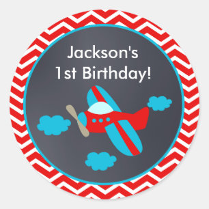 Stickers de fête d'anniversaire de l'avion