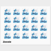 Stickers de fête d'anniversaire de requins personn (Feuille)
