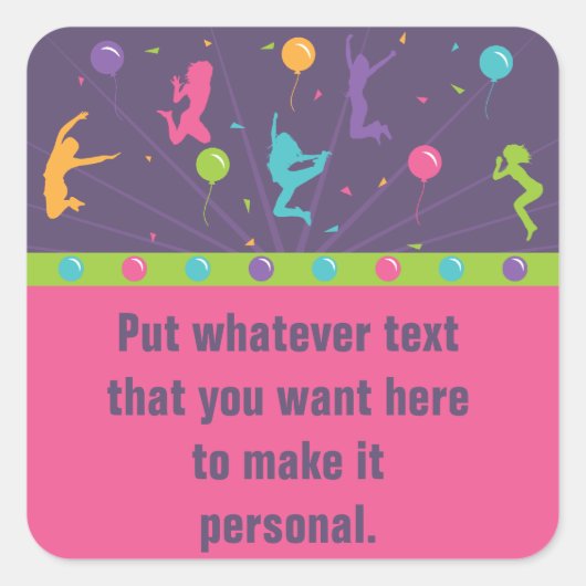 Stickers de fête d'anniversaire de Trampoline pour (Devant)