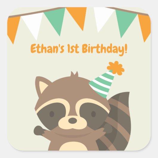 Stickers de fête d'anniversaire du jote Woodland (Devant)