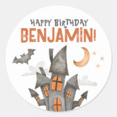 Stickers de fête d'anniversaire éffrayant Hallowee (Devant)