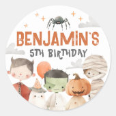Stickers de fête d'anniversaire éffrayant Hallowee (Devant)