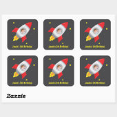 Stickers de fête d'anniversaire garçon à Rocket Sh (Feuille)