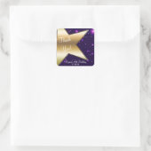 Stickers de fête d'anniversaire Gold Star violet (Sac)