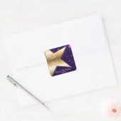 Stickers de fête d'anniversaire Gold Star violet (Enveloppe)
