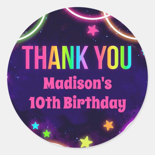 Stickers de fête d'anniversaire Rainbow Glow (Devant)