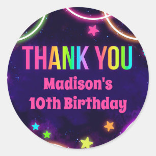 Stickers de fête d'anniversaire Rainbow Glow