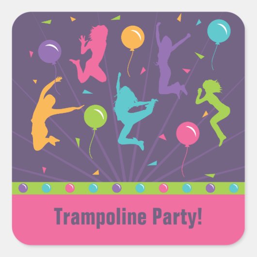 Stickers de fête d'anniversaire Trampoline pour fi (Devant)