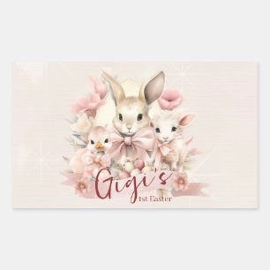 Stickers de fête de lapin, poussins et agneaux per
