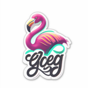 Stickers de Flamant rose de Vibes tropicales pour