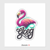 Stickers de Flamant rose de Vibes tropicales pour  (Feuille)