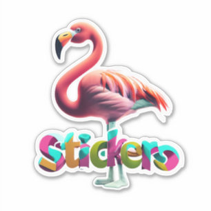 Stickers de Flamant rose de Vibes tropicales pour 