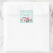 Stickers de fleurs à la menthe et rose (Sac)