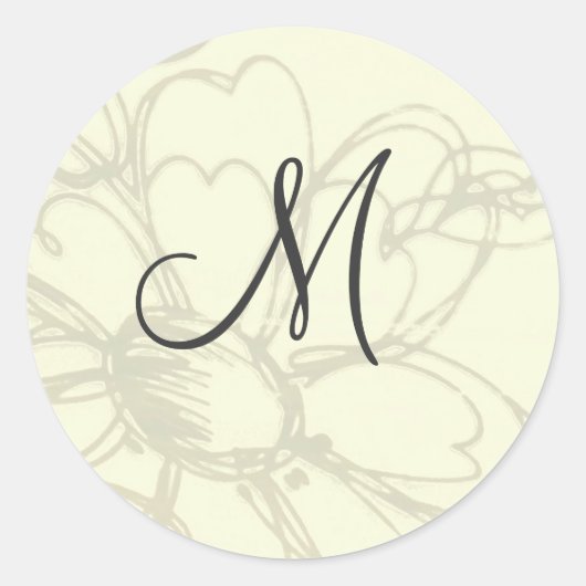 Stickers de fleurs croisées monogrammes (Devant)